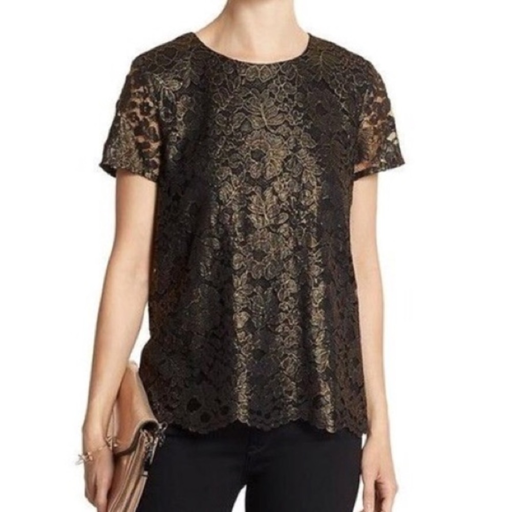 Hp 🎉 New! Banana Republic Black & Gold Lace Shirt